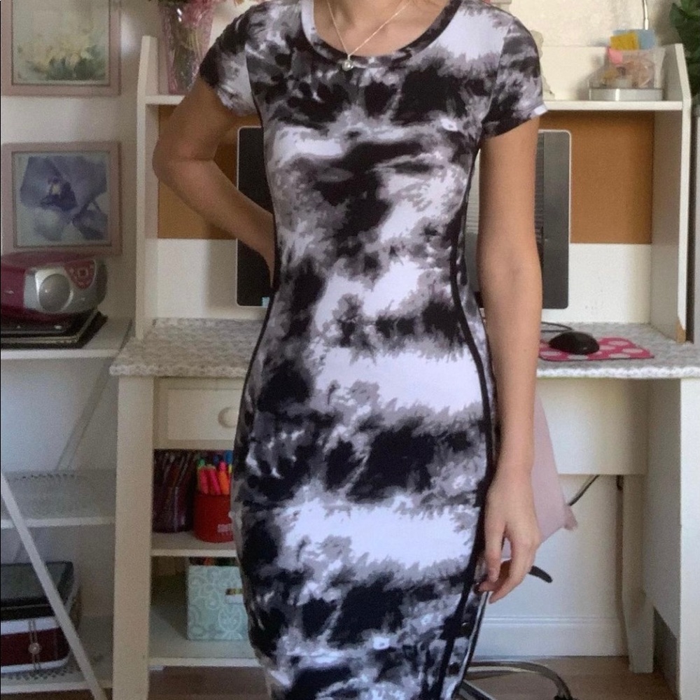 Black and White Tye dye dress
